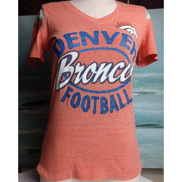 Nfl Apparel Tops - Denver Broncos Short Sleeve NFL Shirt Apparel Women Small T Shirt Orange